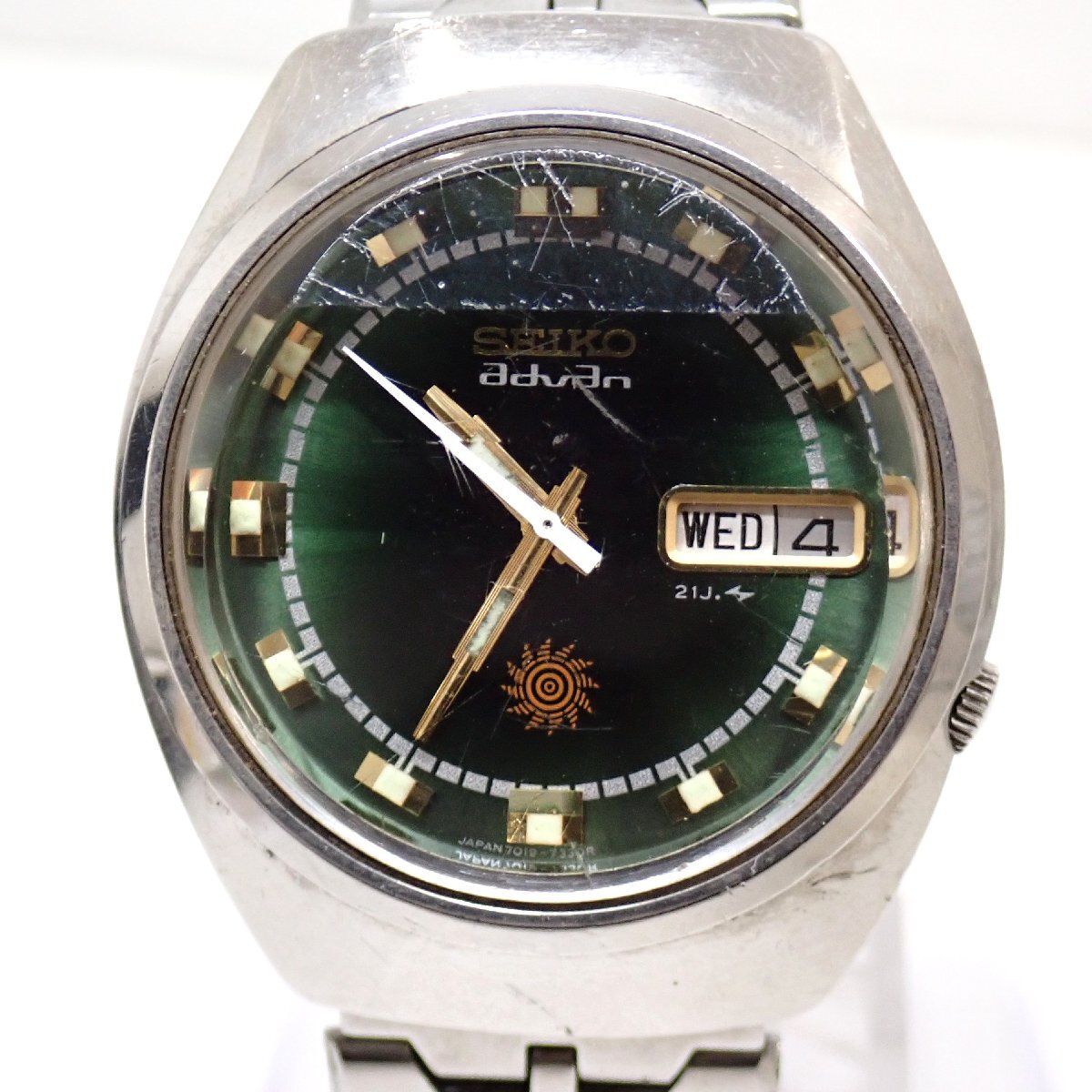 SEIKO advan セイコー アドバン カットガラス 自動巻 動作不良 7019 