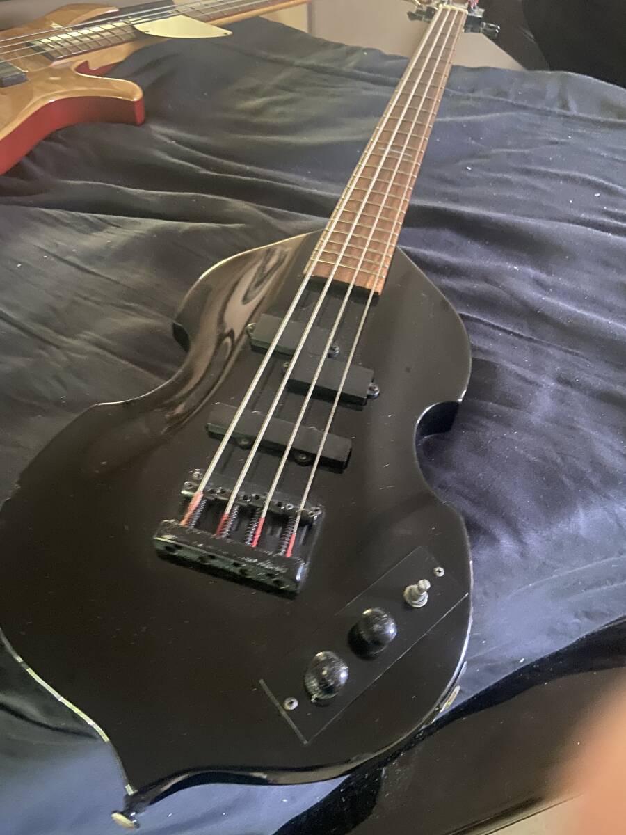 ジャンク GRASS ROOTS G-JV-58 バイオリンベース ベース 黒 ブラック