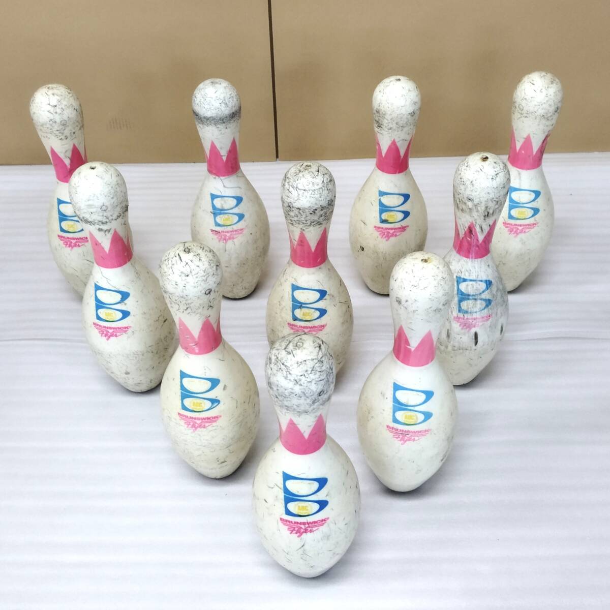 3）ビンテージ Brunswick SCORE KING ボウリングピン 1本 中古 高さ