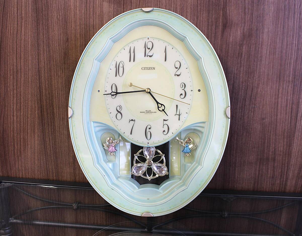 中古】CITIZEN/シチズン メロディー 全6曲付き 電波時計 壁掛け時計