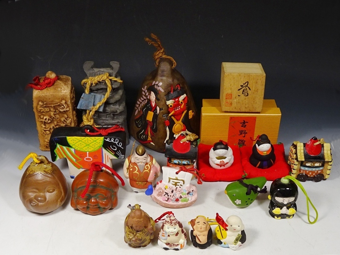 ≪月≫ 古美術 木彫 能面 お面 おかめ おたふく お多福 縁起物 壁飾り