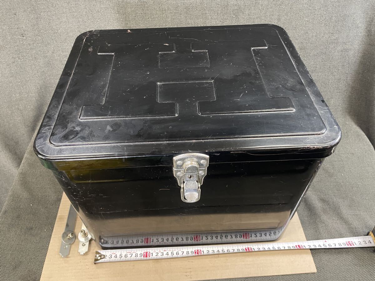 バイク リアボックス スチール スーパーカブ 黒 鉄箱 トップケース 鍵 