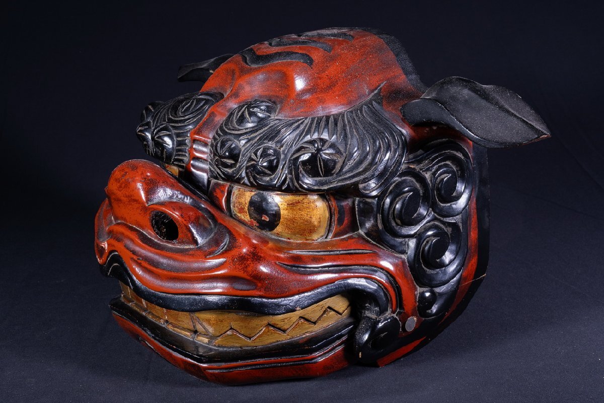 木製 獅子頭 古道具 アンティーク 古美術 中古】【琴》古美術品 木彫獅子頭 IU522の落札情報詳細 - Yahoo