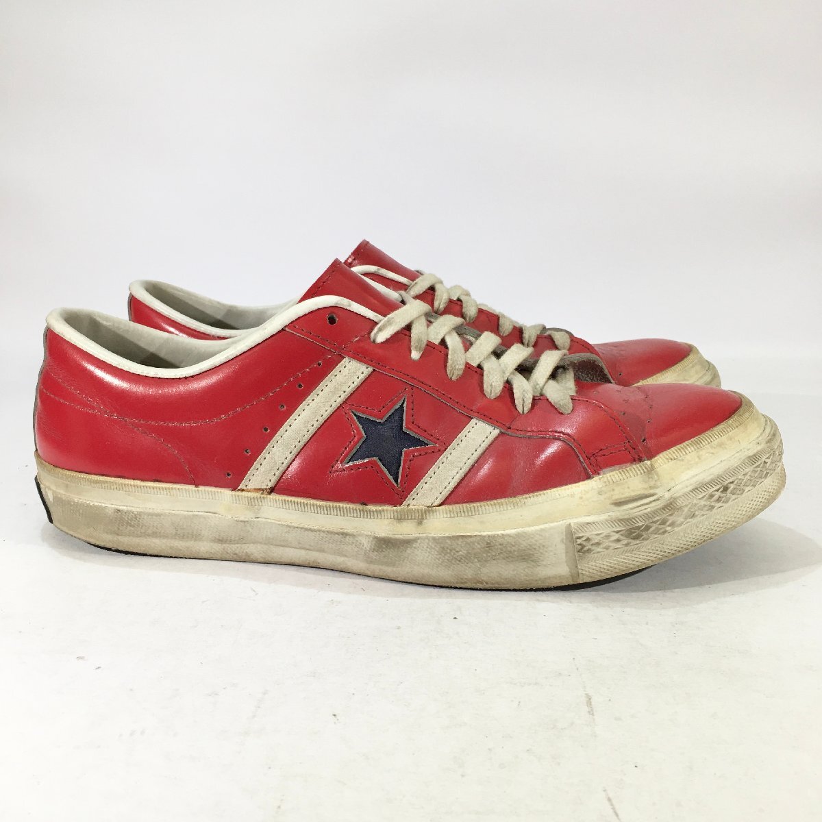 初期 日本製 converse ジャックスター 白xトリコロール レザー US 9