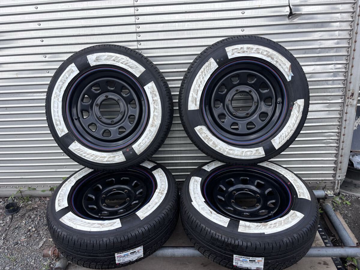中古】ハイエース 200系 タイヤホイール4本セット 中古 6穴 215