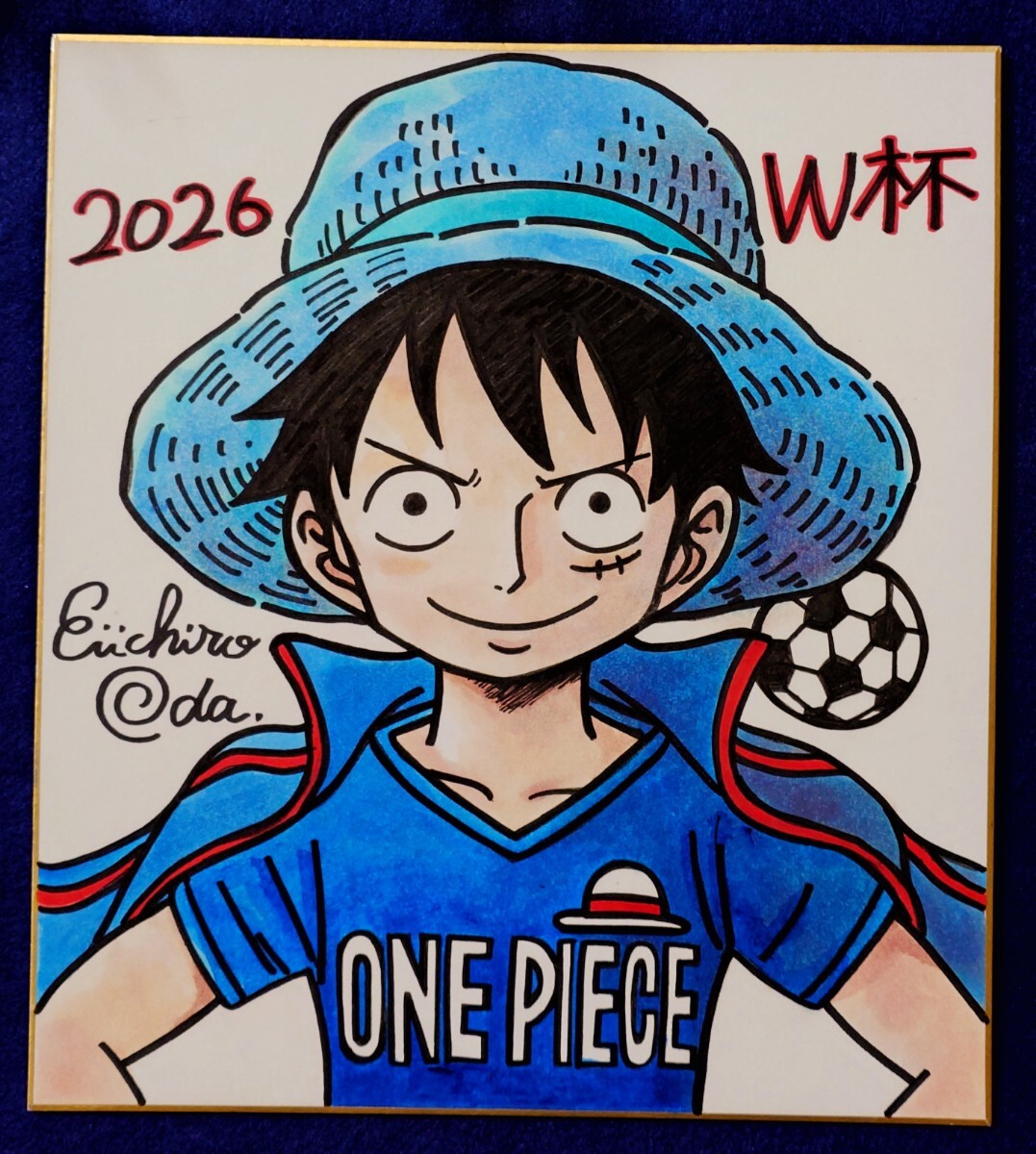 ワンピース Onepiece ルフィ 直筆色紙 尾田栄一郎の落札情報詳細