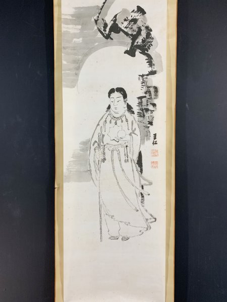 模写】緑屋*p□ 掛軸 『日本國歴代天皇御真影図 天照皇大神 2本セット