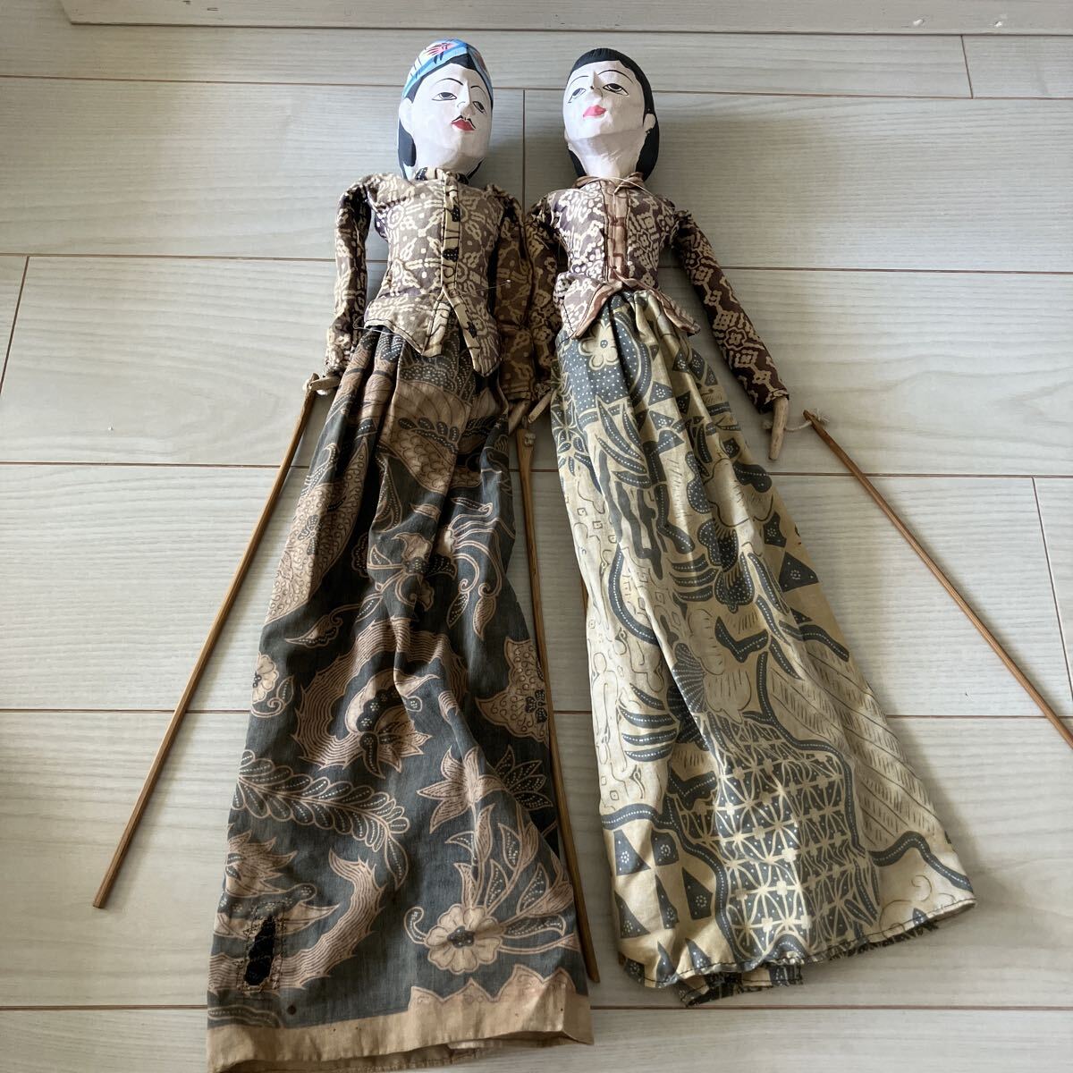 ◇ワヤンゴレ インドネシア 操り人形 中古品/全長43cm程 木製・影絵