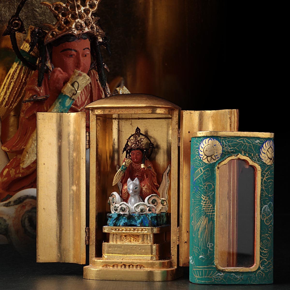時代市場□豊川稲荷閣 厨子入荼枳尼天(ダキニ天)□仏像・仏教美術の