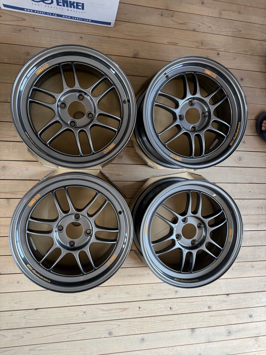 ENKEI RPF1rs 15×8J +28 PCD100-4H A052 225/50R15付 2本セットの落札