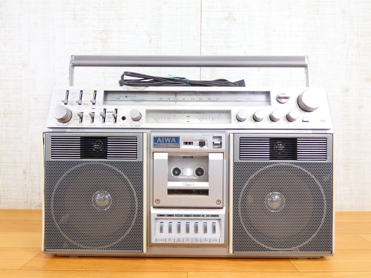 ラジカセ AIWA CS-J77 アイワ 動作品 昭和レトロ ラジオカセット