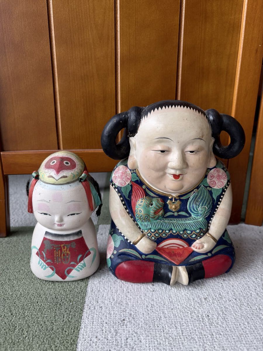 中国 陶器製 春画人形 陶製色絵 人形 置物 まぐわい図 浮世人形