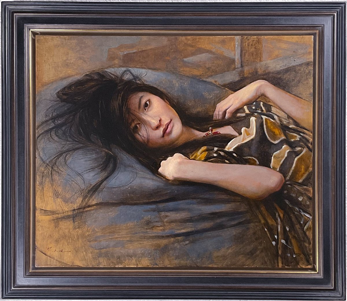 美術品】石黒賢一郎(1967-)○リアリズム油彩6号『有香』○凄すぎる写実