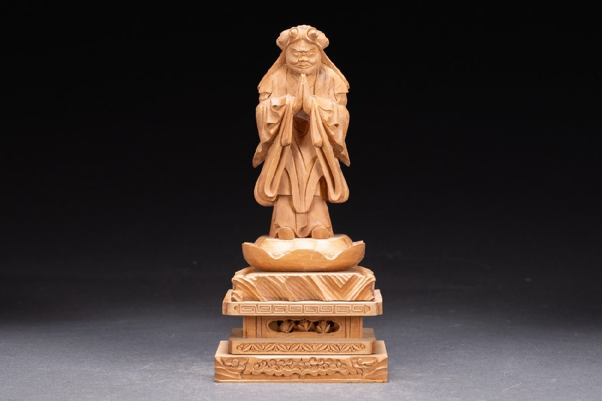 中古】江戸期 鬼子母神様 寺院所持品 仏像 お寺 木彫 江戸時代物 厨子