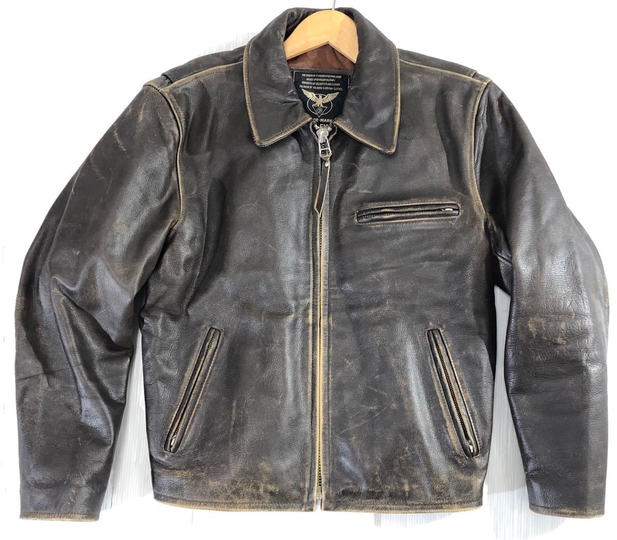 GOOD FIGHT グッドファイト ) 上質 本革 牛革 レザー 襟付き シングル