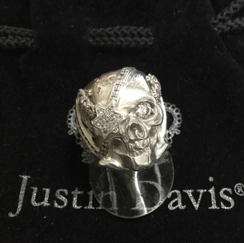 美品　Justin Davis スカルリング　21号　フリーダム　シルバー925 定価10 3万 Justin Davis（ジャスティンデイビス）ミイラスカル