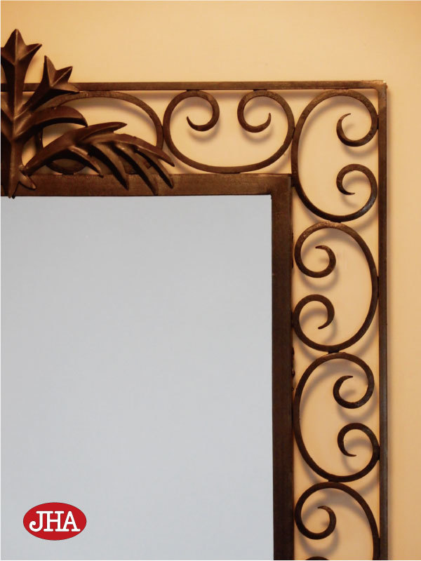 新品】鉄製 壁掛け鏡 【アンティークミラー】アイアン・ミラー