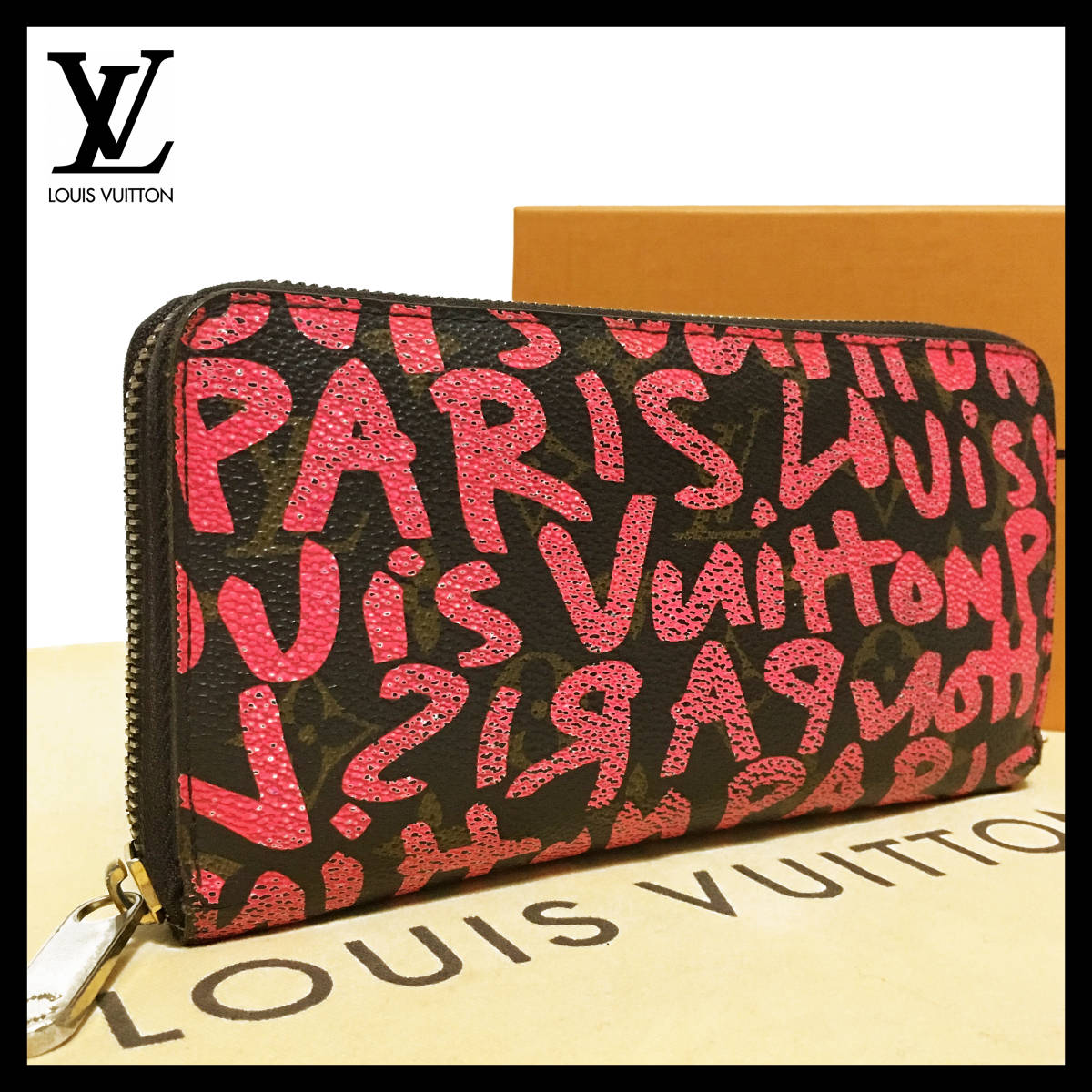 上美品 ルイヴィトン Lv モノグラム ジッピーウォレット グラフィティ ヴェール ピンク 赤 長財布 メンズ レディース M の落札情報詳細 ヤフオク落札価格情報 オークフリー スマートフォン版