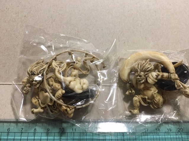 海洋堂　風神雷神　象牙風 カプセルQ 日本の至宝 仏像立体図録 廻 [2.雷神(象牙風)],海洋堂