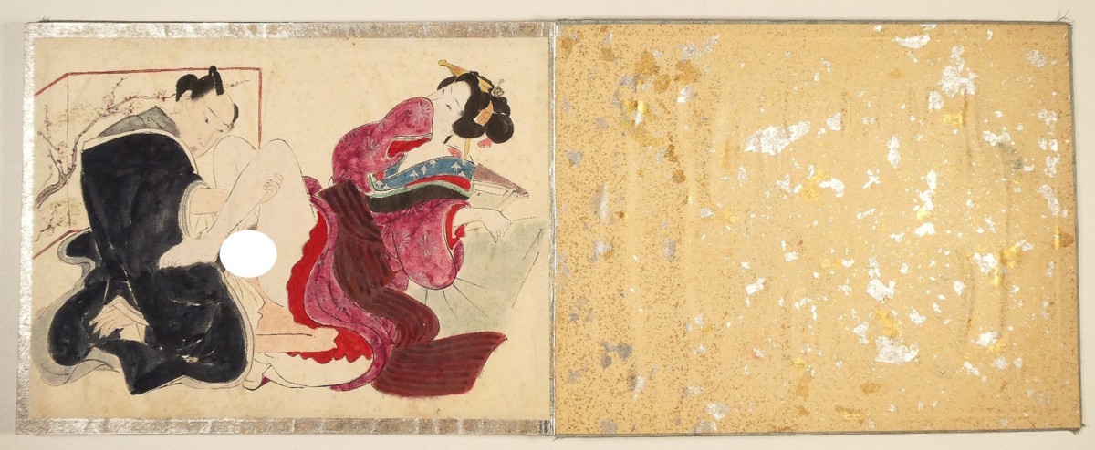W67 春画 画帖 全12図 肉筆 紙本◇艶画◇枕絵◇あぶな絵◇和印◇浮世絵