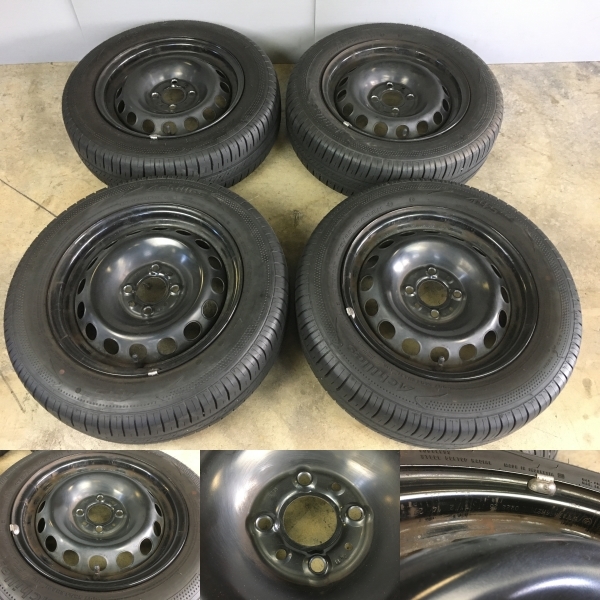 送料込】フィアット 500用 スタッドレスタイヤ スチールホイール 4本  