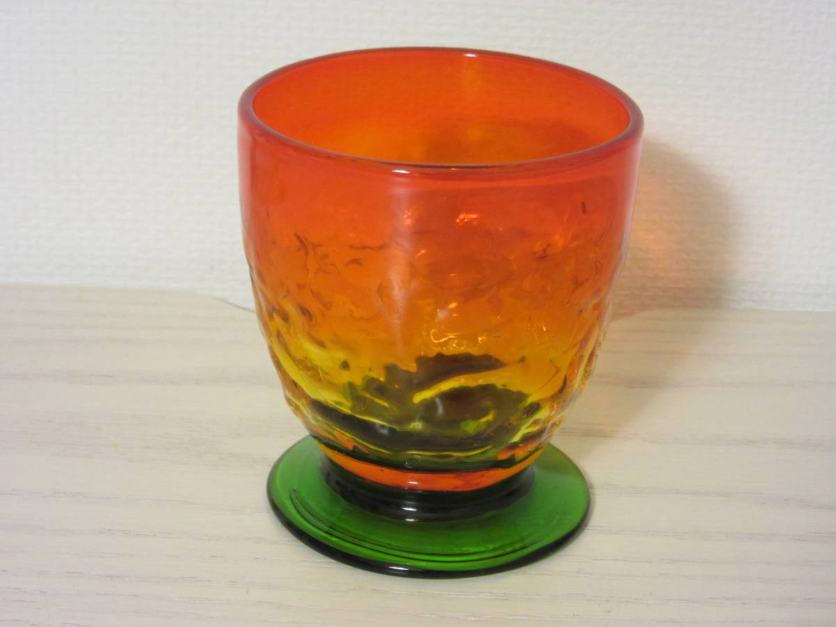 琉球ガラス コップ グラス 朱色 赤色 グラデーション 緑 イチゴ おしゃれ 黄色 ロックグラス ワイングラス カクテルグラス の落札情報詳細 ヤフオク落札価格情報 オークフリー スマートフォン版