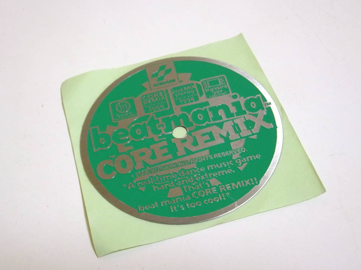beatmania CORE REMIX 筐体ターンテーブルメタルステッカー2枚 ビートマニアCORE REMIXプレート！KONAMIターンテーブルBEATMANIA