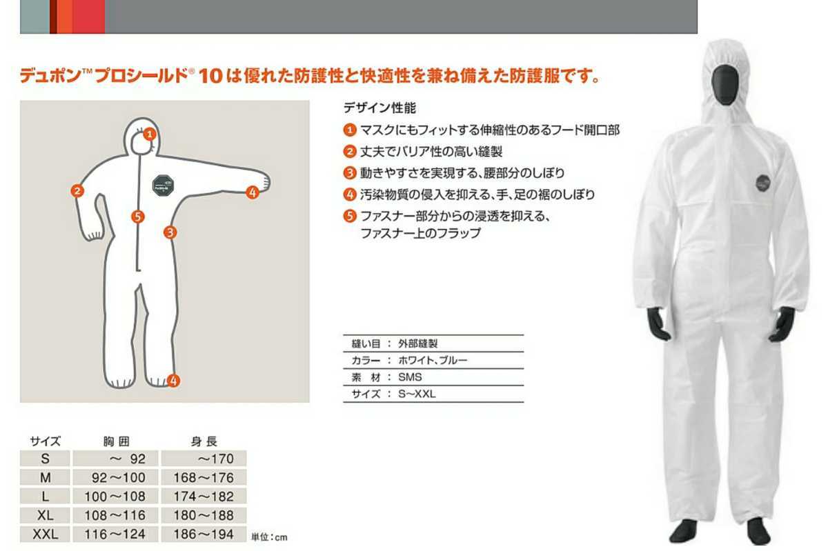 新品 送料無料 Mサイズ 5着セットです デュポン タイベック プロシールド10 防護服 白色 168cm 176cm対応 国内正規品 ソフトウェア 服 の落札情報詳細 ヤフオク落札価格情報 オークフリー スマートフォン版
