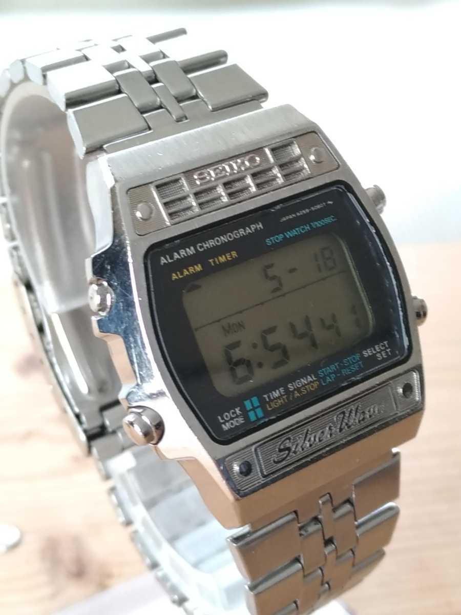 稼働品】セイコー A259-5090 シルバーウェーブ デジタル腕時計 SEIKO