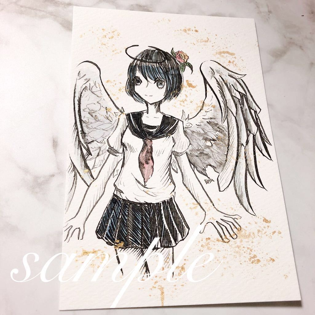 創作【淡い天使 (女の子)】手描きイラスト