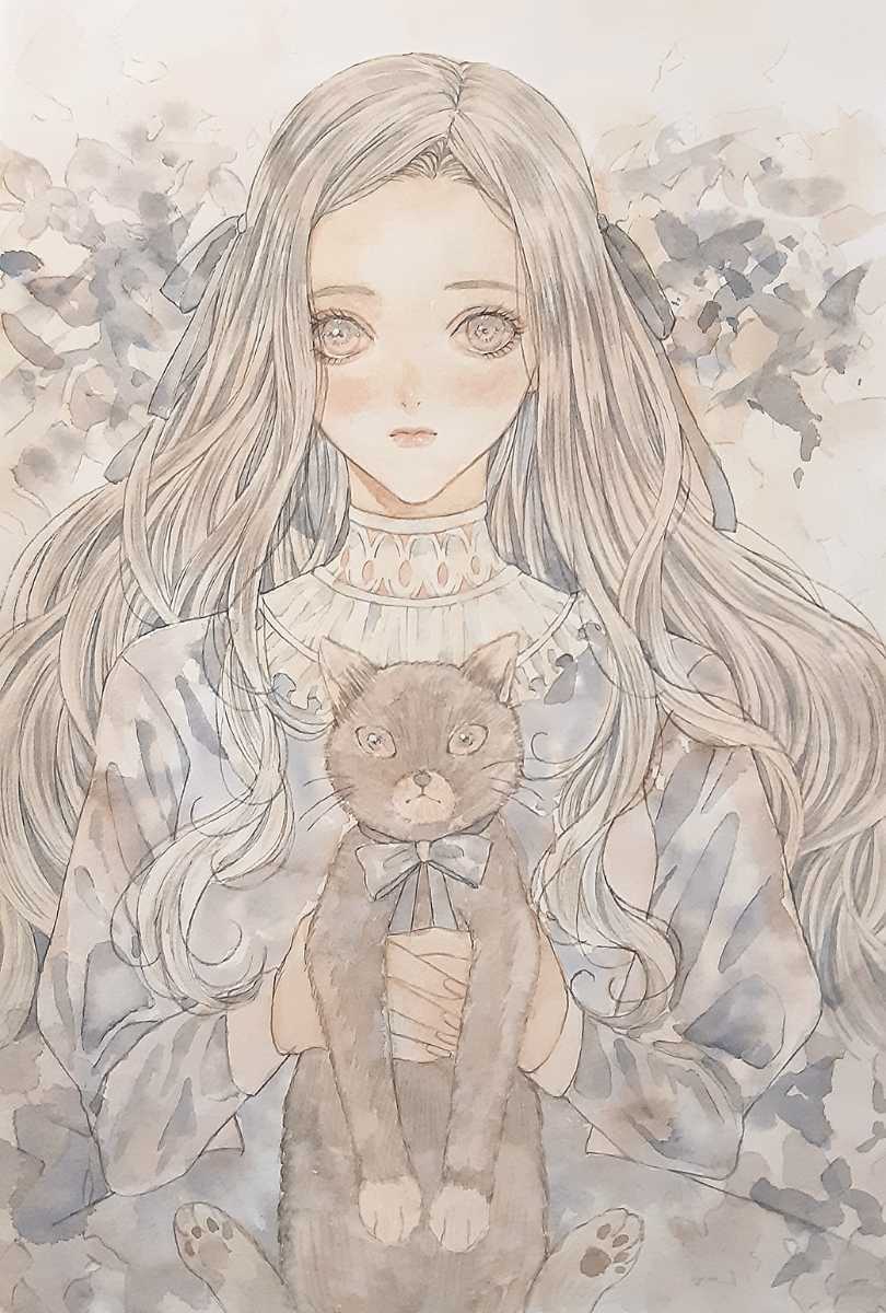 新品 手描き イラスト オリジナル 女の子 透明水彩 アナログ 原画 一点物 の落札情報詳細 ヤフオク落札価格情報 オークフリー スマートフォン版