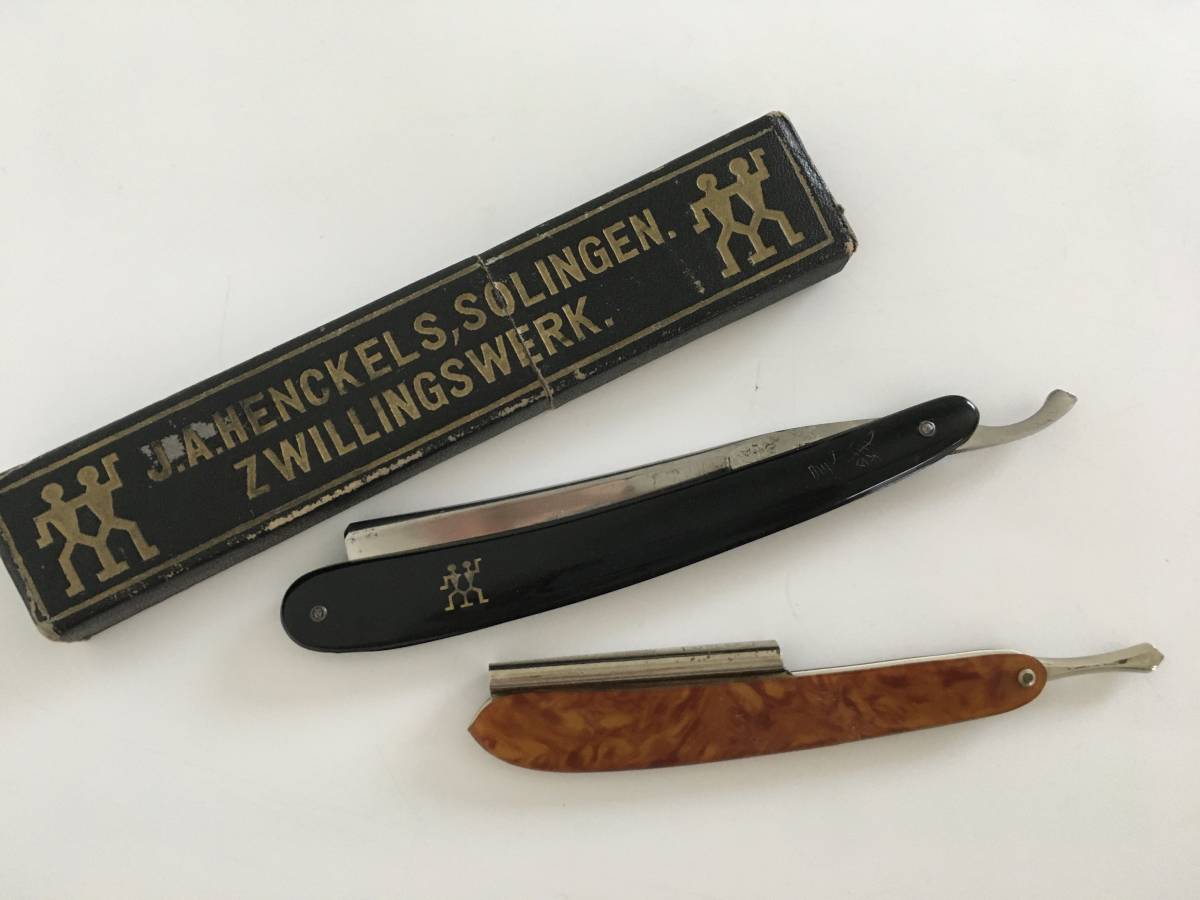 SOLINGEN HENCKELS 大刃 17 1/2 西洋剃刀　2本まとめ 1円〜 大刃 西洋カミソリ 2点 箱付 △ 17 HENCKELS ヘンケルス SOLINGEN、