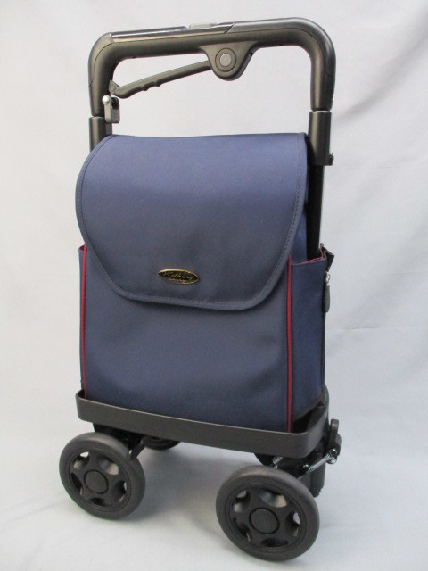 須恵廣工業 ウォーキングキャリー アイカートネオ 横押し式 ネイビー