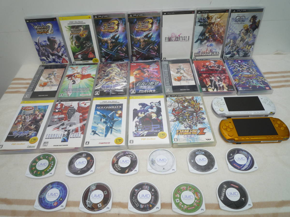 ジャンク品 PSP2台 カセット30個セット】モンスターハンター 
