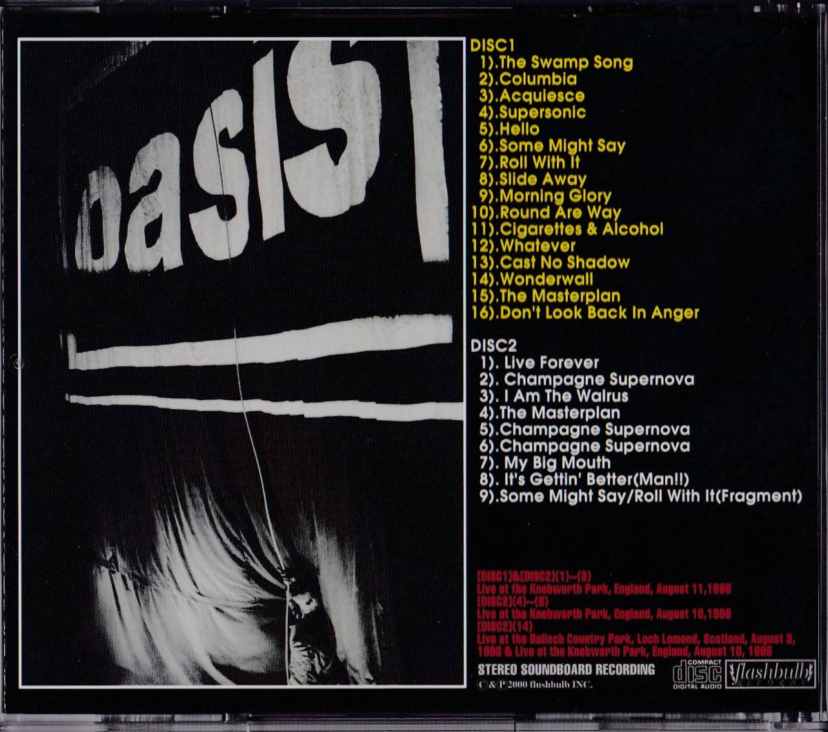 送料無料 Oasis オアシス Live At The Knebworth Park 2枚組cd ネブワース 美品 の落札情報詳細 ヤフオク落札価格情報 オークフリー スマートフォン版