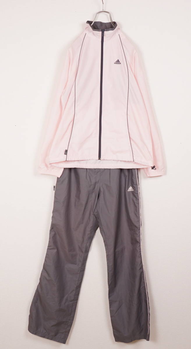 A556 Adidas アディダス ナイロン ジャージ セットアップ レディースmサイズ ピンク の落札情報詳細 ヤフオク落札価格情報 オークフリー スマートフォン版