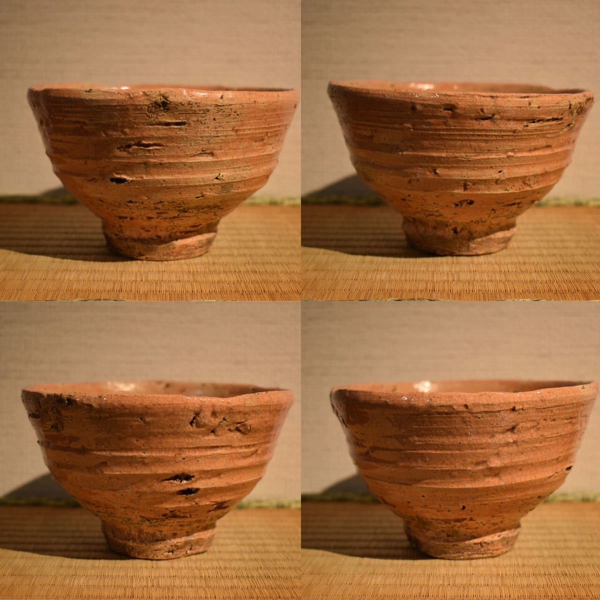 骨董品 江戸中期 瀬戸 茶碗 やぶれ 破れ 鉄釉 アンティーク 茶道具