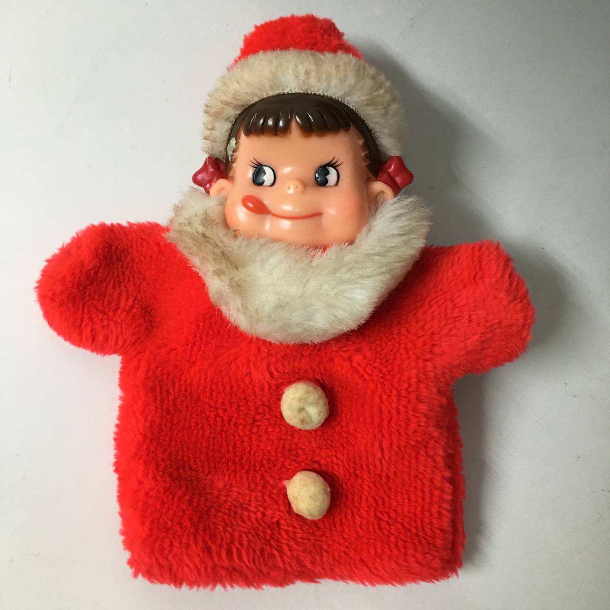 FY4/70 レア ペコちゃん クリスマス パペット 人形 昭和レトロ 不二家