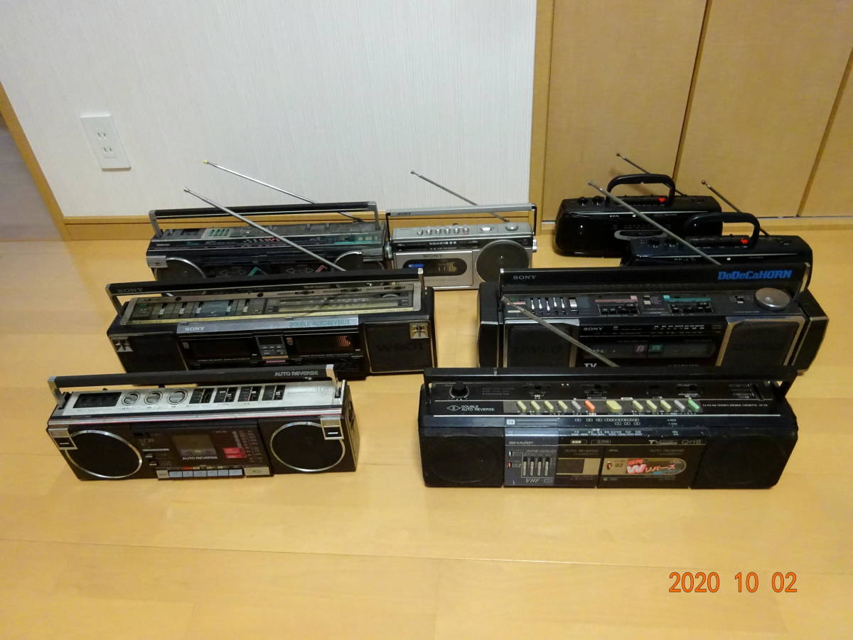 SONY 東芝 シャープ レトロラジカセ 8台セット まとめて CFSDW60/CFSW901/QTY8/RTSF5/RTSW9