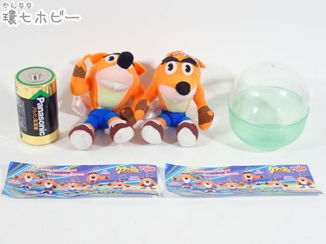 MX41◇当時物 Yujin クラッシュバンディクー ぬいぐるみ キーチェーン