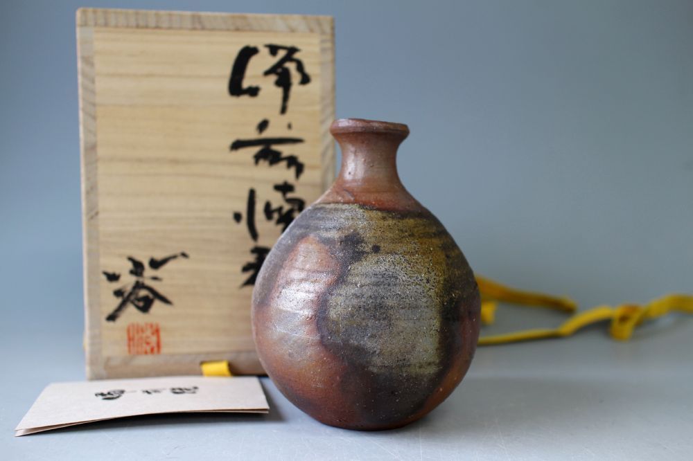 備前焼祭り】水谷清 備前窯変徳利 共箱 栞 酒器 [R450]の落札情報詳細