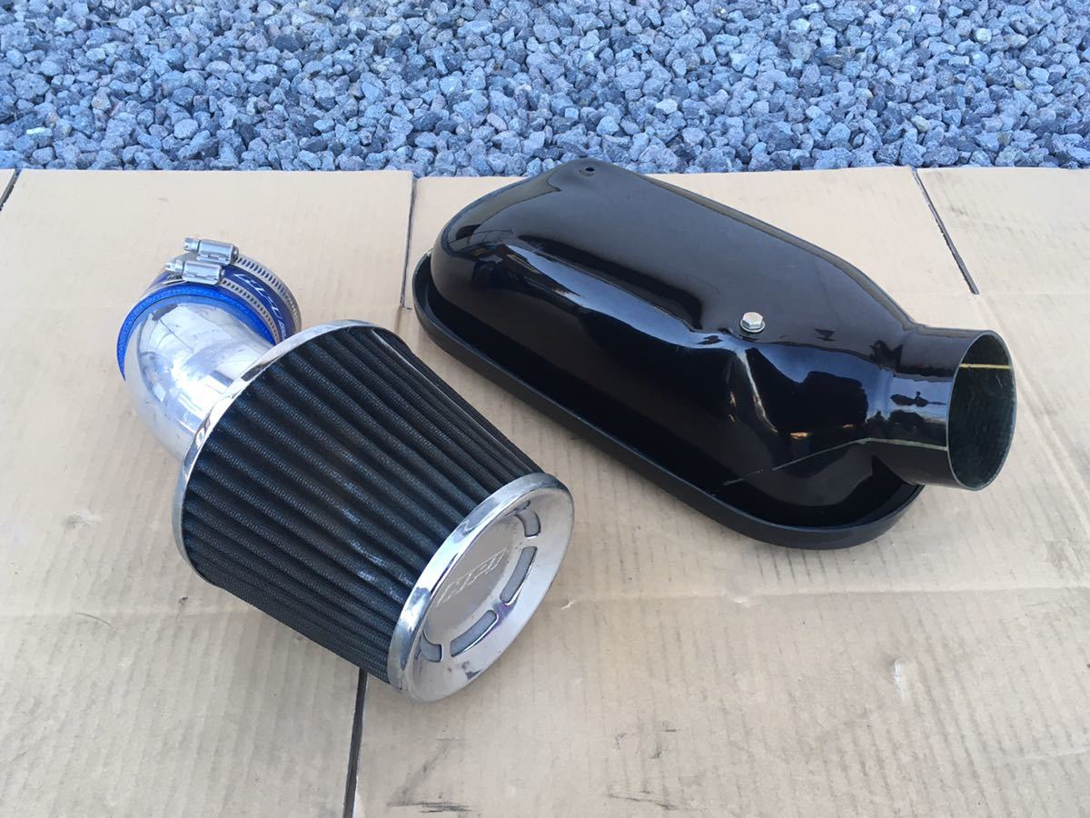 AE86など AE111用 4連スロットル エアクリ黒 4スロ まるっこい 