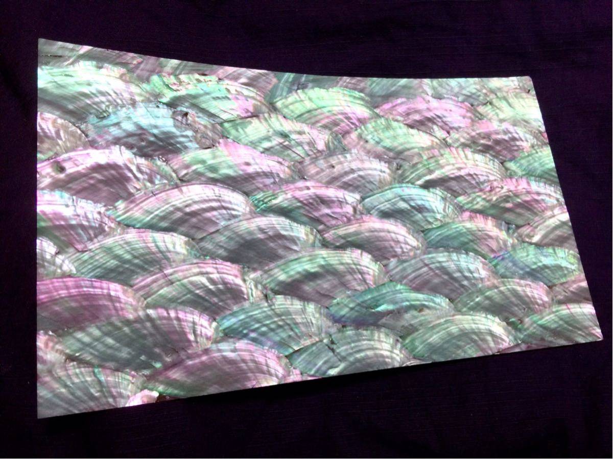 新品】アワビシート(南洋貝・ミミガイ)裏地有240mm×140mm×0.1mm／貝
