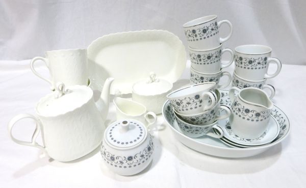 NORITAKE シルキーホワイト24点セット 1円スタート 食器 約20点セット NARUMI ナルミ Silky White シルキー