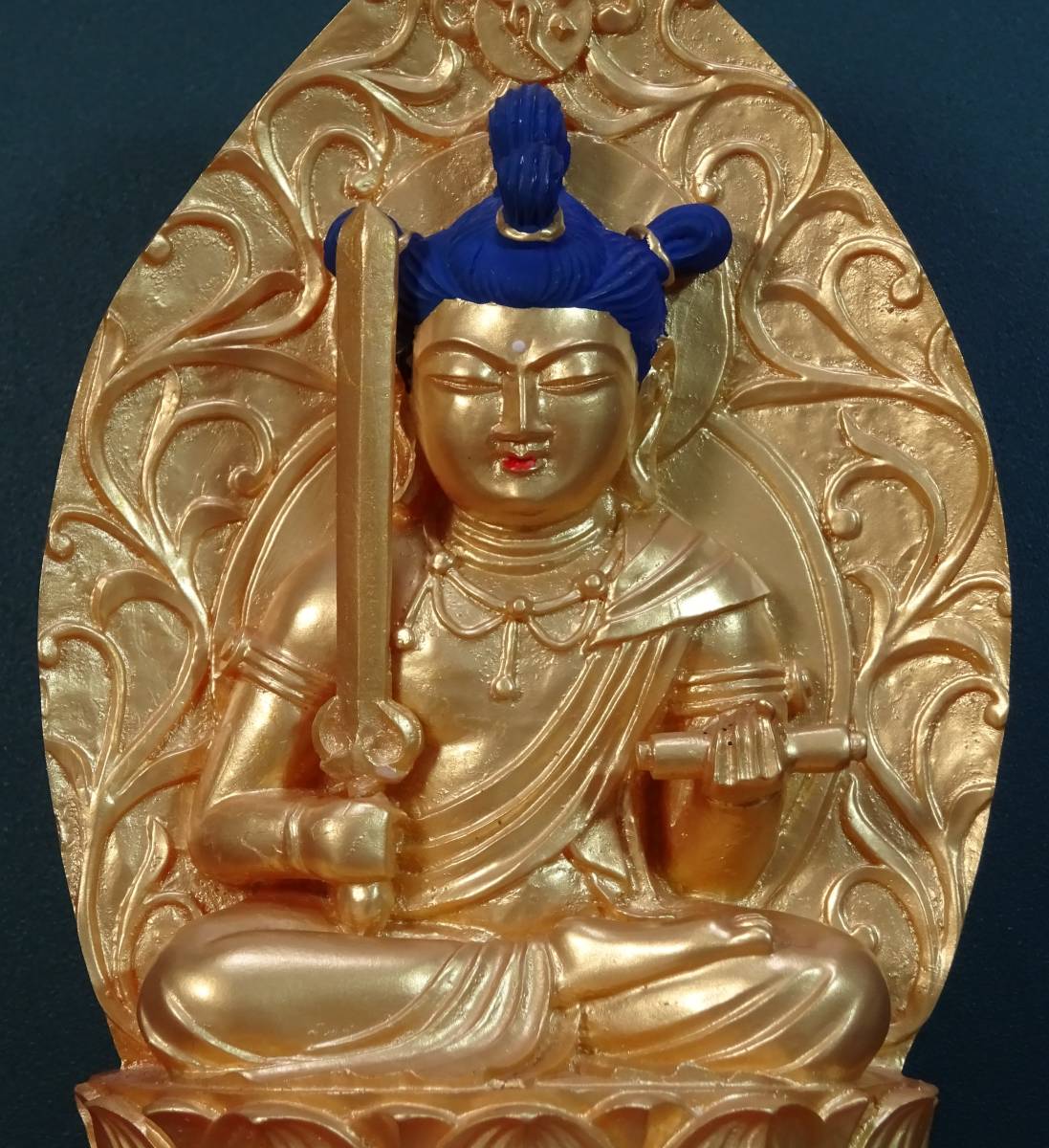 苫小牧バナナ】希少 阿含宗 仏像 文殊菩薩 坐像 阿含宗本山 釈迦山文殊