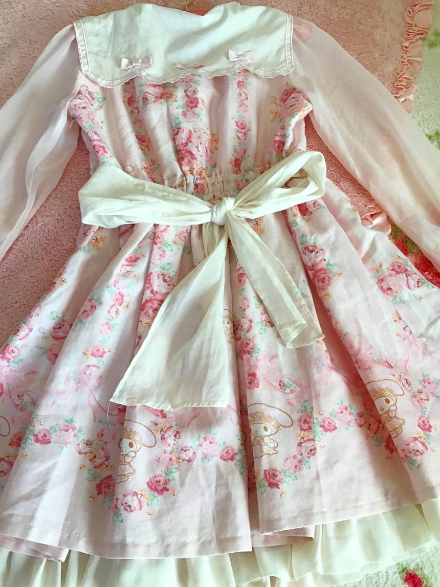 リズリサ マイメロ コラボ パネル柄 セーラー ワンピース ピンク 新品