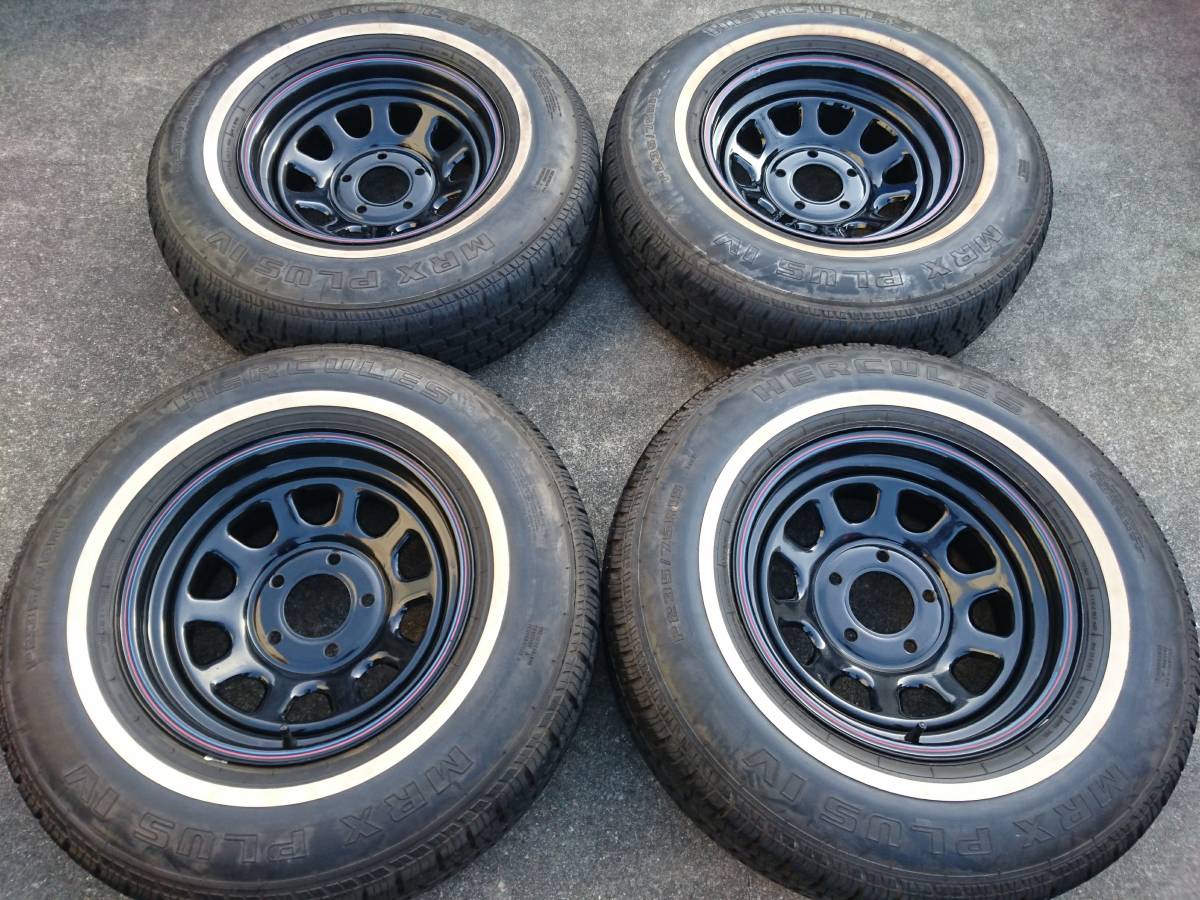 デイトナブラック PCD127 5穴 + ホワイトリボン 235/75R15 シボレー