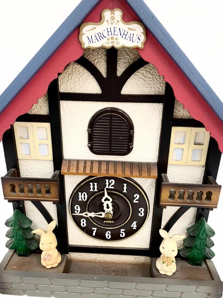 シチズン POPPO MARCHENHAUS 掛け時計 カラクリ時計 昭和レトロ シチズン POPPO からくり時計 ハウス型 鳩時計 メルヘン 壁掛け
