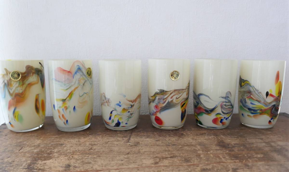 1942 古い中国製 マーブル模様 Snow Flakes グラス６客 コップ 未使用 乳白 肌色 骨董 古玩 マーブリング エブル 墨流し カラフル の落札情報詳細 ヤフオク落札価格情報 オークフリー スマートフォン版