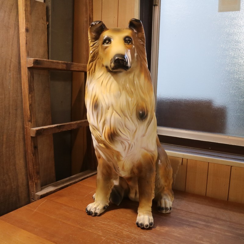 大型 コリー 犬 置物 飾り物 高さ約70cm 玄関 ディスプレイ インテリア